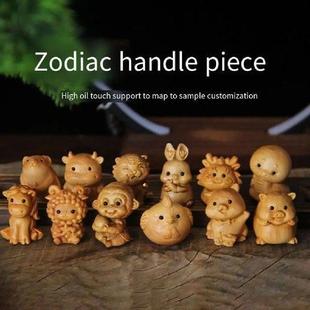 zodiac Miniature12 ornaments Rat rabbit Wood tiger Carving
