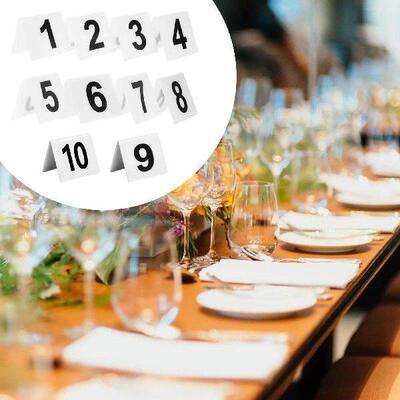 10x Table Numbers Modern Double Side for Event Banquets