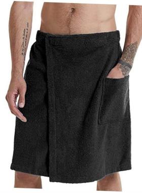 Mens soft towel comfortable bath wearable bathrobe男士浴巾