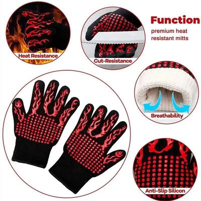 1pc Heat Resistant Oven Gloves - Cut Resistant, Non-Slip Sil