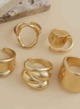 5PCS Stackable Finger Rings Opening Adjustable Personalized