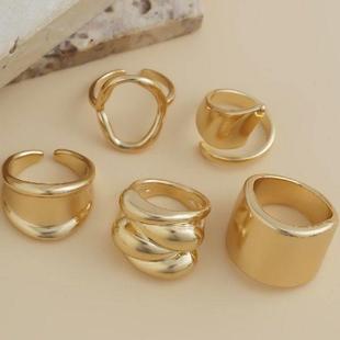 Stackable Adjustable Finger Opening Personalized Rings 5PCS