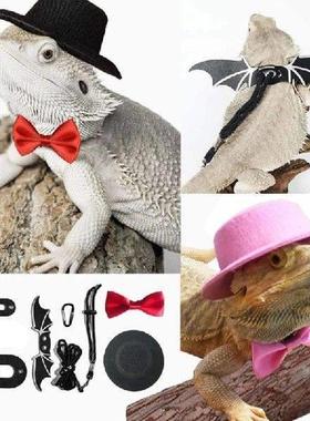 Traction Rope Hat Bow Tie Leather Bearded Dragon Harness