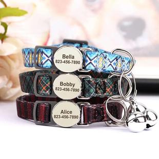 Collar Cat Adjustable Kitten Coll Personalized Puppy Printed