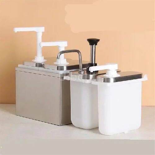 Condiment Pump Dispenser 1L 2L 3L Manual Stainless Steel