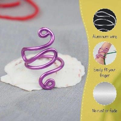 5Pcs Handmade Crochet Tension Ring Adjustable Hook Ring