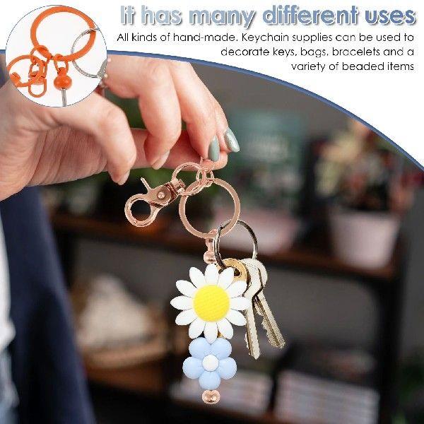20Pcs Beadable Keychain Bar Beadable Keychain in Metal 360