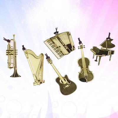 6 Pcs Brass Vintage Bookmark Creative Bookmarks Musical