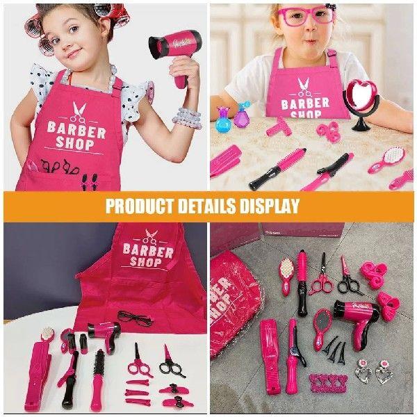 Girls Hair Cutting Kit Hairdressing Tools Toys Stylist Kids