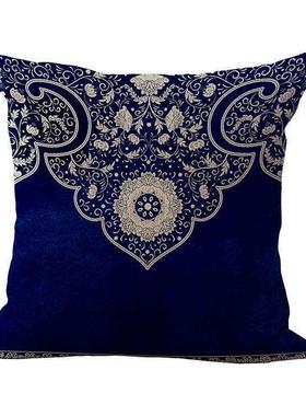 Cushion Cover Sofa Pillow case青花瓷靠垫棉麻抱枕套靠背靠枕
