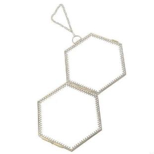 Frame Brass with Double Floating Decorative Glass Hexagonal