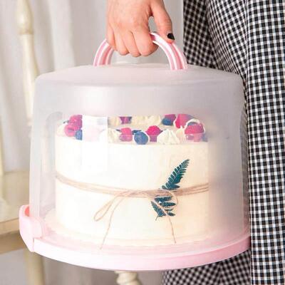 5pcs Round Cake Box Clear Cylindrical Pattern Transparent T