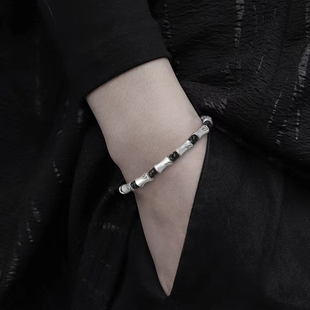 竹节手链男款高级感S999纯银新中式复古手饰小众编织手绳送男友