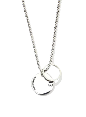 钛钢圆牌戒指嘻哈项链男吊坠