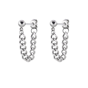 耳钉男高级感痞帅链条耳环ins冷淡风潮个性男士单只简约耳坠耳链