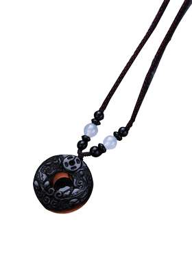 冰曜石貔貅平安扣项链男招财转运送男友吊坠个性民族风情侣挂坠潮