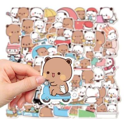 50sheets/set Bear Cute Bear and Panda Stickers Panda PVC