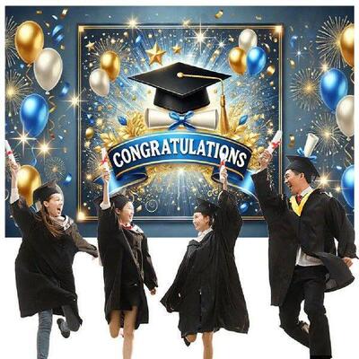 Congrats Grad Photography Background Cloth Reusable