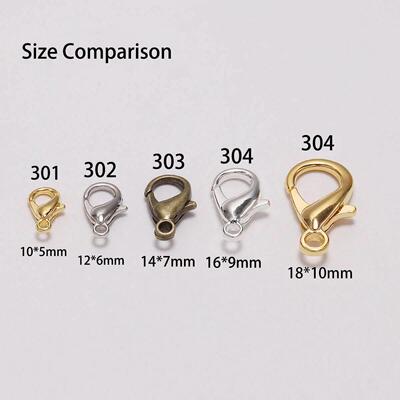 100pcs/lot Metal Lobster Clasps for Bracelets Necklaces Hook