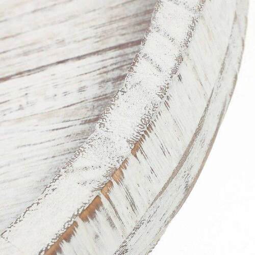 Round Wood Tray C Holder Decorative Plate Vintage Style