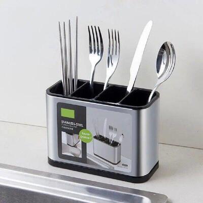 Kitchen Cutlery Organizer Knife Stand Plastic Drain Storage
