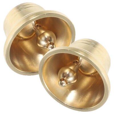 2 Pcs Brass Bell by Hanging Bells Decoration Metal Golden