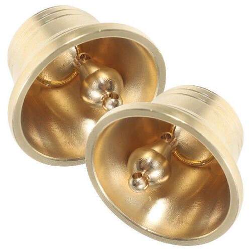 2 Pcs Brass Bell by Hanging Bells Decoration Metal Golden