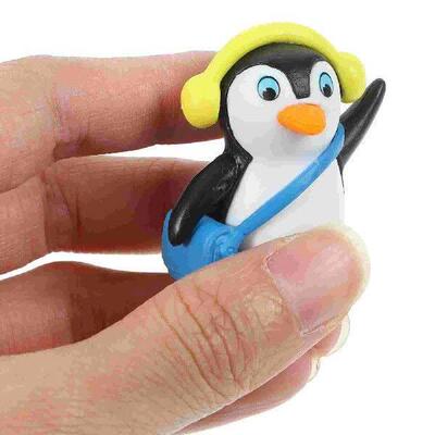 4 Pcs Cake Vinyl Penguin Animal Topper Ocean Desktop Decor