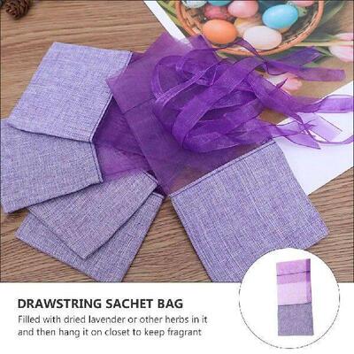 12 Pcs Bags Purple Drawstring Sachet Bag Drawstring Small