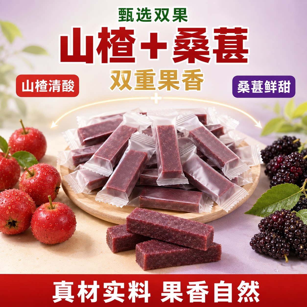 蓝莓桑葚山楂条儿童消食零食无添加独立包装解馋新鲜桑椹酸甜果脯