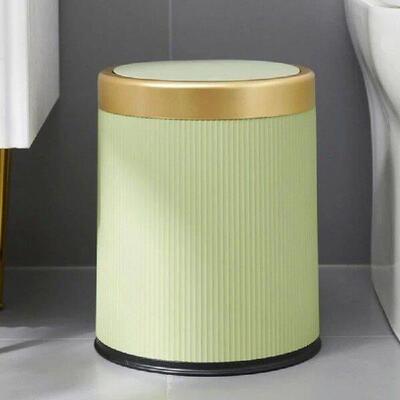 Press Trash Can Garbage Container with Lid Easy Cleaning