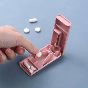 PP Reusable Mini Cute Pill Box with Pill Cutter Travel Home