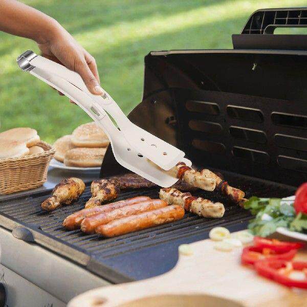 Silicone Frying Spatula Clip Cooking Tong Burgers Barbecue