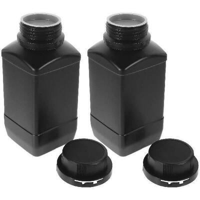 2pcs 1000ml Black Bottles Wide Mouth Inner Cap Chemical