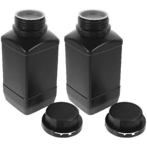 2pcs 1000ml Black Bottles Wide Mouth Inner Cap Chemical