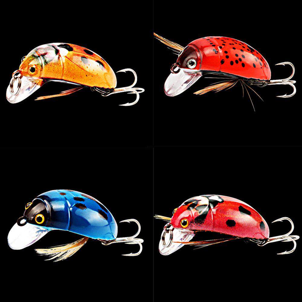 1PC Artificial Ladybug Fishing Bait Cicada Beetle Insect Wob