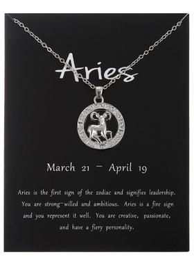 round stereoscopic pendant necklace 十二星座圆形立体吊坠项炼