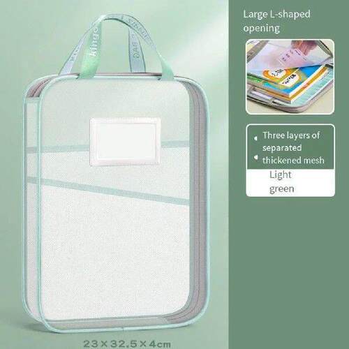 Multifunctional Mesh Zipper Pouch Transparent Large