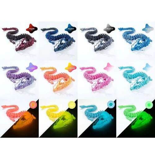 Realistic 3D Printed Dragon Toy 30/45cm Multicolor Animal