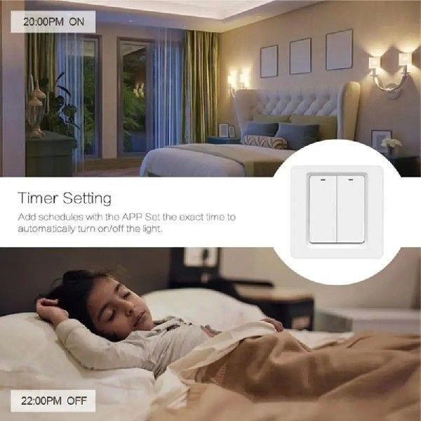 Meross Smart Light Switch WiFi Wall Switch Push Button 1/2
