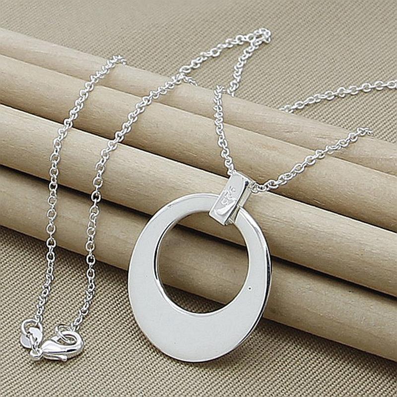 New Wholesale Price Silver Necklace Fashion Simple Round