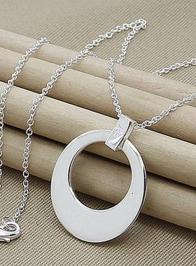 New Wholesale Price Silver Necklace Fashion Simple Round
