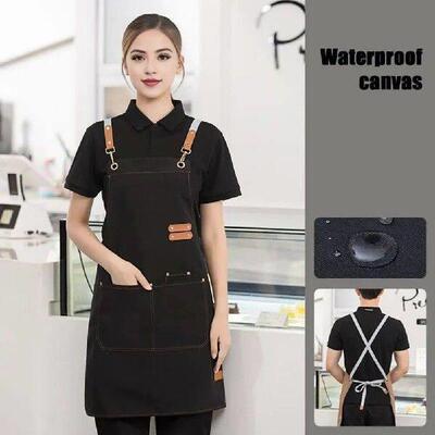 Work Pinafore Waterproof Kitchen Apron with Pockets for Men