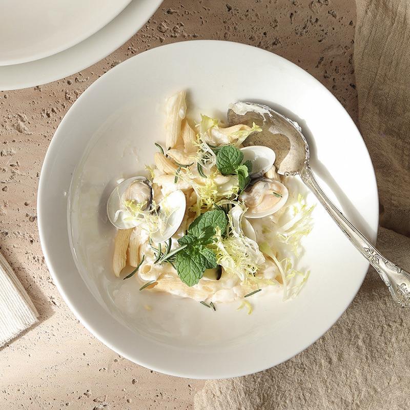 8 "Salad Bowl Pure White Deep Bowl Ceramic Bowl Wholesa