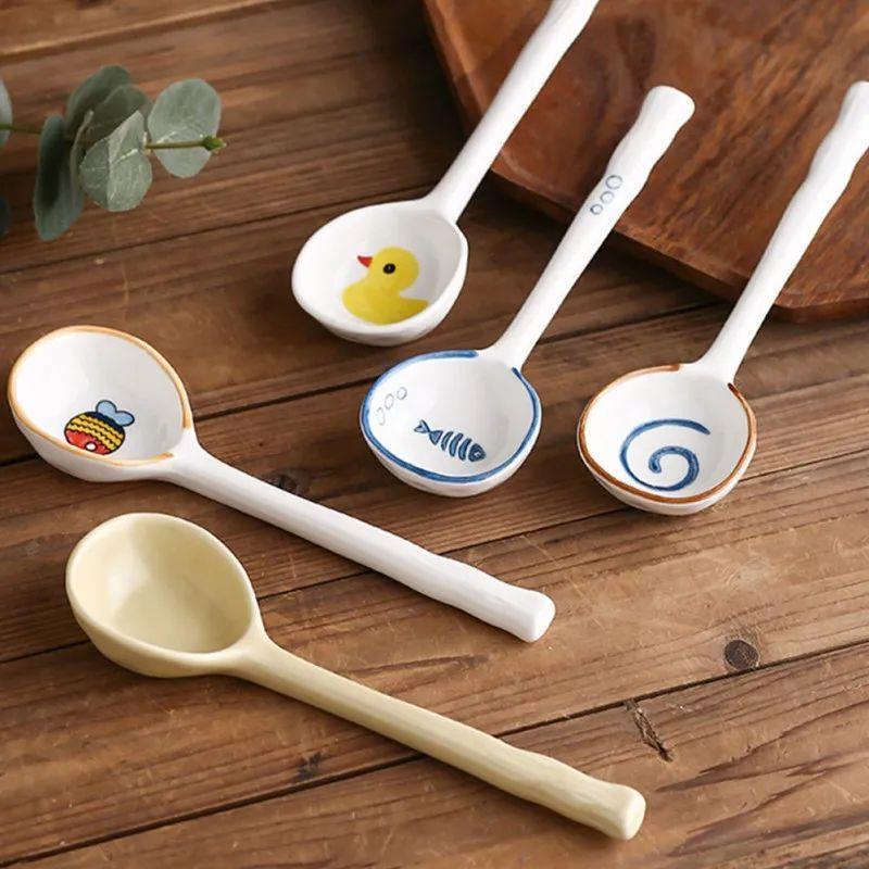 Ceramic Soup Spoon Japanese Tableware Eating Spoon Creative0