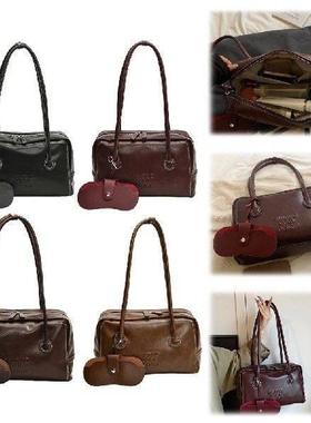 Tote Bag for Women with Double Zip Underarm Bag PU Leather