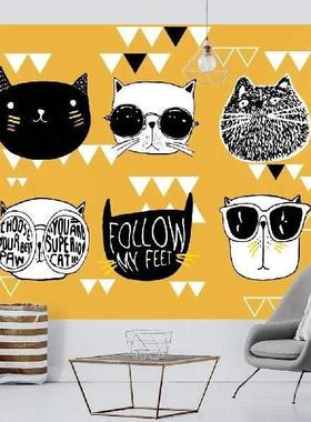 Punk cat home decoration art tapestry psychedelic scene