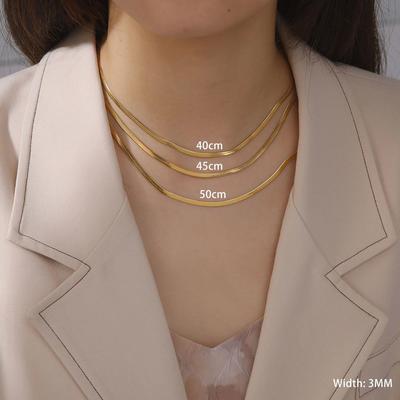 Stainless Steel Snake Chain Necklace for Women Men Minimalis