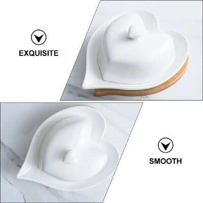 Heart-shaped Ceramic Disc Unique Butter Dish Containers for