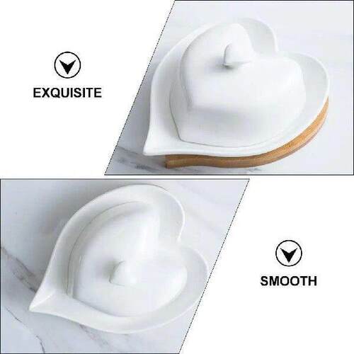 Heart-shaped Ceramic Disc Unique Butter Dish Containers for